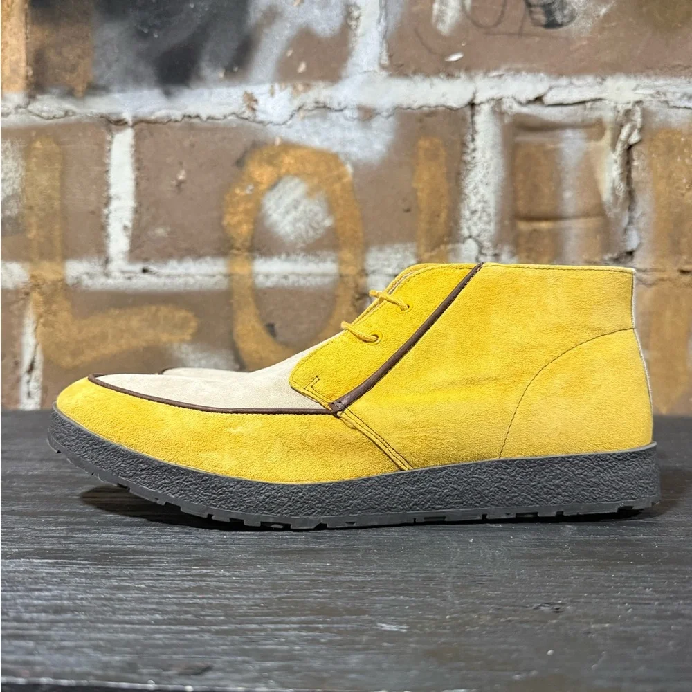 Hush Puppies Suede Shoes Yellow Black Mens Size 12 NWOB - Picture 3 of 10